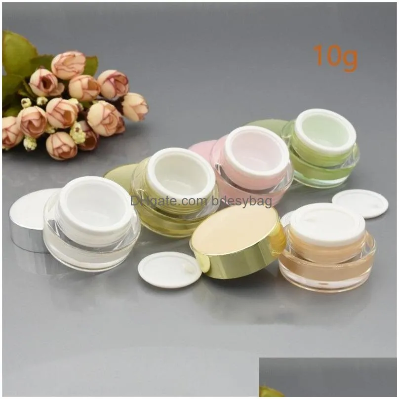 Packing Bottles Wholesale 5G 10G 15G 20G 30G Cosmetic Empty Jar Acrylic Makeup Face Cream Container Bottle Refillable Plastic Pot Drop Dhbo7