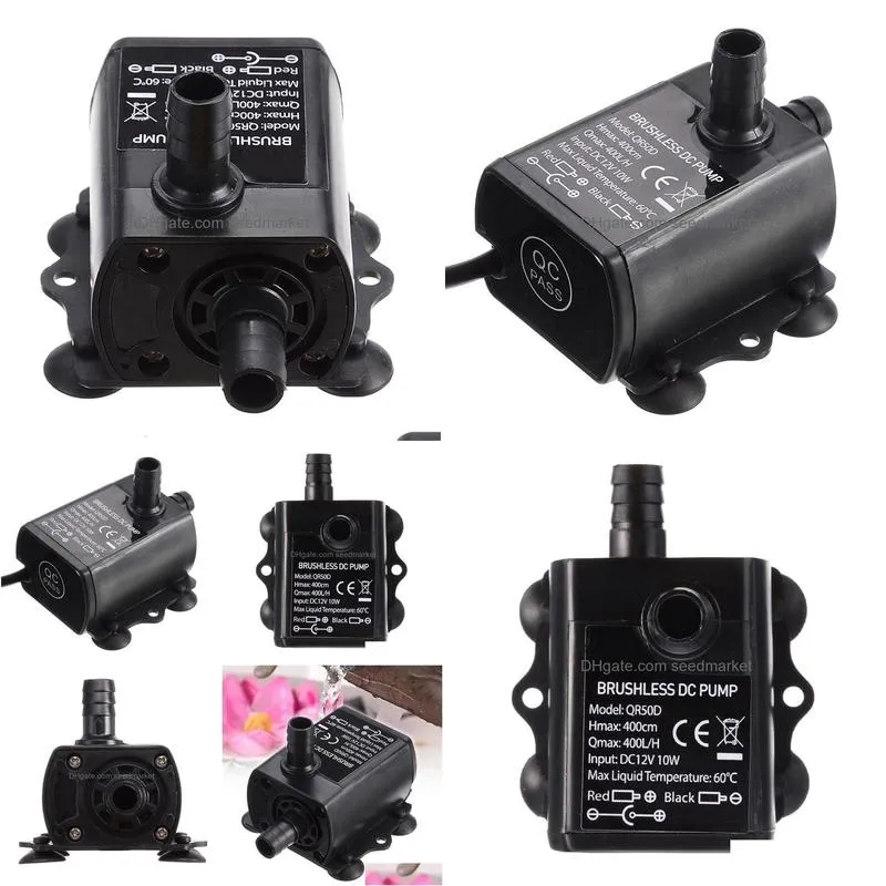 accessories ultra quiet submersible water pump dc 12v 10w micro fountain pump brushless pump filter waterproof aquarium 400l/h