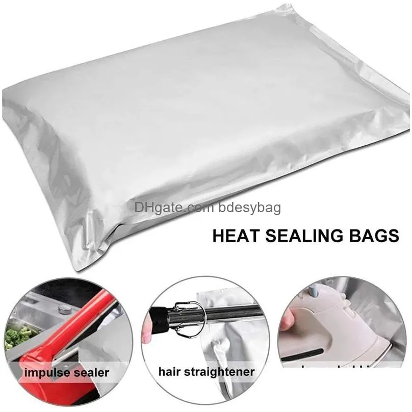 Packing Bags Wholesale 5 Gallon Aluminum Foil Bag For Food Storage Stand-Up Zipper Resealable Heat Sealable Drop Delivery Office Schoo Dhokb