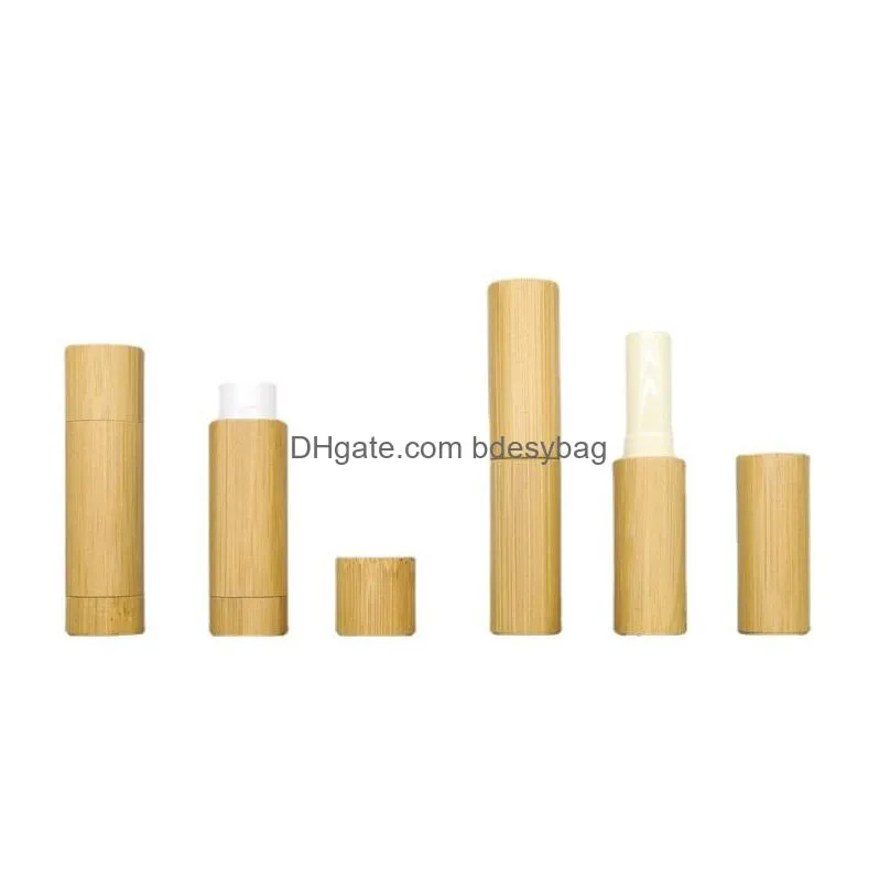 Packing Bottles Wholesale Lip Balm Tube Empty Chapstick Bottle Bamboo Tubes Gloss Storage For Drop Delivery Office School Business Ind Dhugo