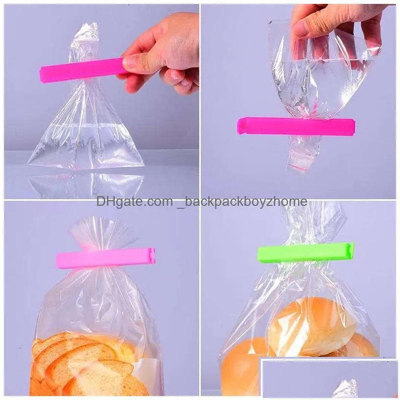 Bag Clips 11Cm Random Color Portable New Kitchen Storage Food Snack Seal Sealing Sealer Clamp Plastic Tool Clip Drop Delivery Home Gar