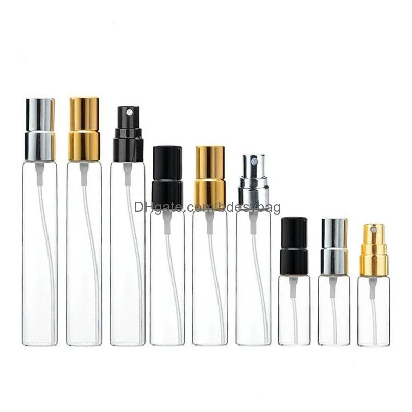 Perfume Bottles Wholesale Luxury Round 2Ml L 5Ml 10Ml Mini Empty Clear Spray Bottle Glass Per Sample Atomizer Tester Drop Delivery Off Dhmwc