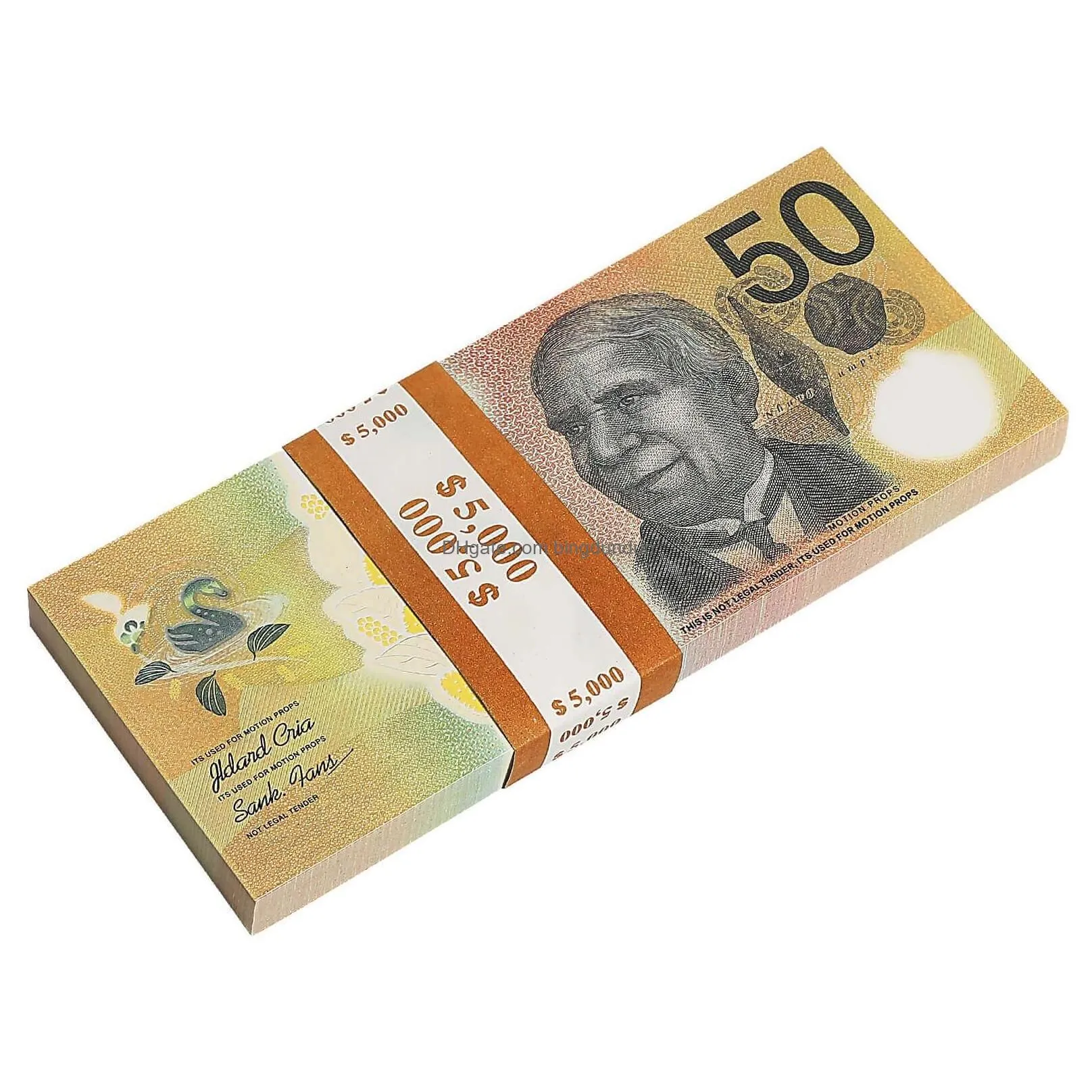 Novelty Games Prop Aud Banknotes Australian Dollar 20 50 100 Paper Copy Fl Print Banknote Money Fake Monopoly Movie Props Drop Deliv