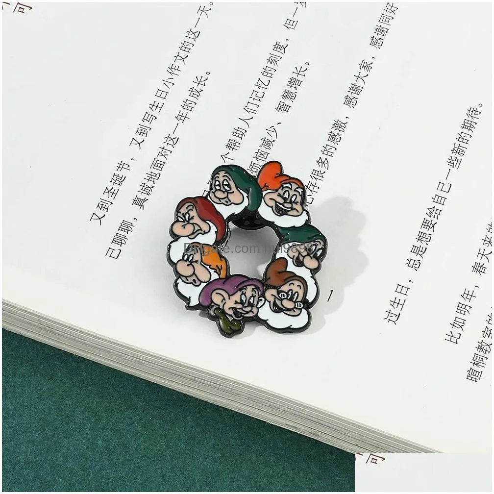 seven little man brooch cute anime movies games hard enamel pins collect metal cartoon brooch backpack hat bag collar lapel badges