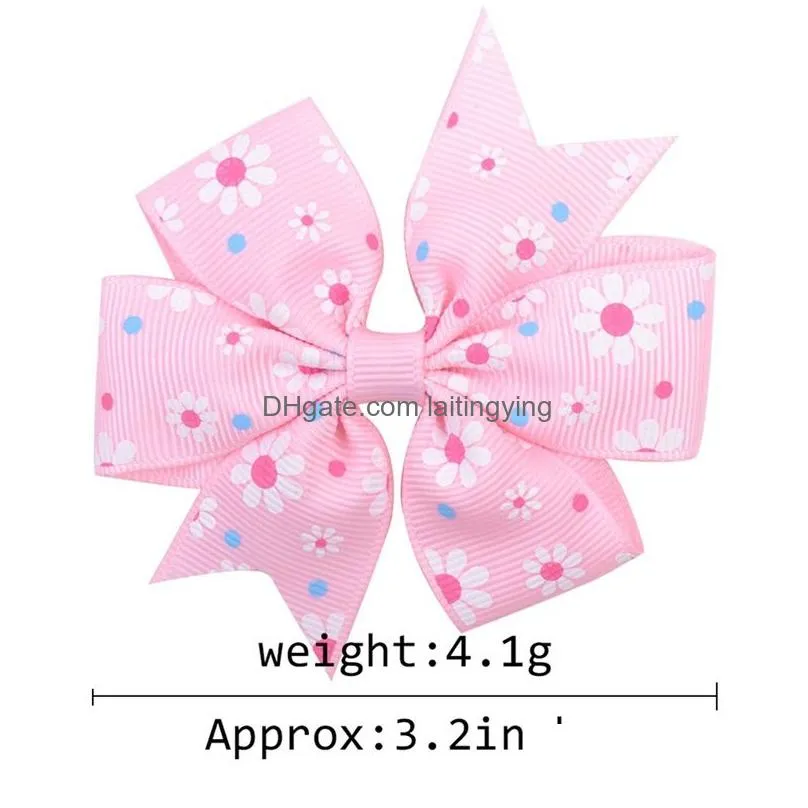 20 colors hair bows 3.2 inch bow flower design girl clippers woman fashion lovely girls hairs clips hair accessory 496 k2