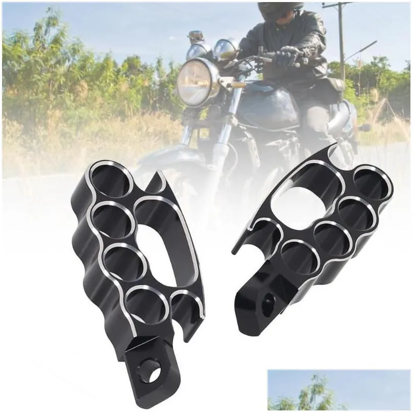 Pedals 60% Drop!!2Pcs Knuckle Footrest Durable Aluminium Motorcycle Foot Pegs Compatible With Fxcw Xl883n Xl1200n
