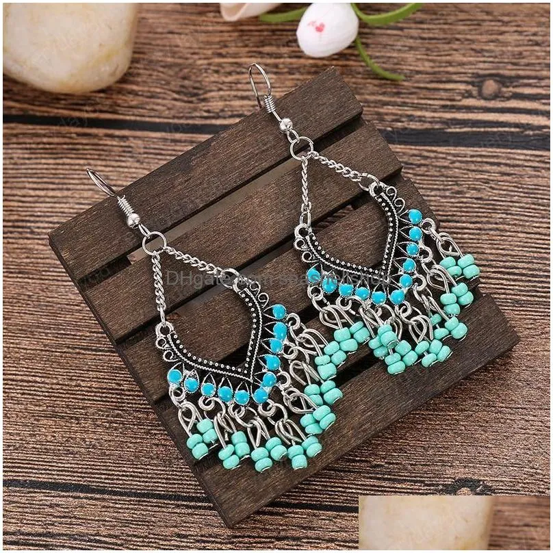 Creative fan-shaped beads earrings U-shaped drip earrings were thin earrings wholesale