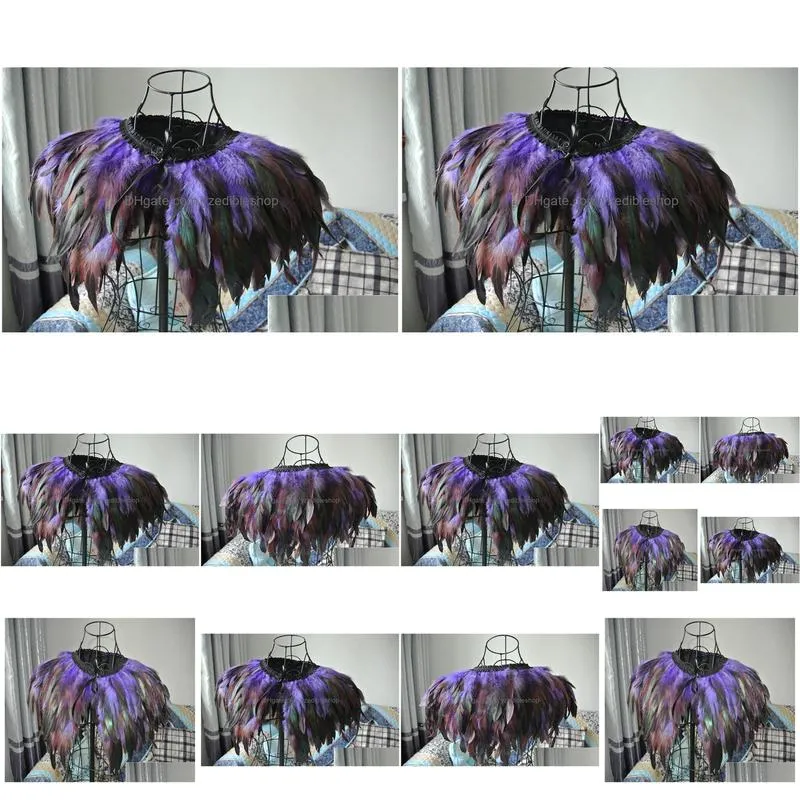 3 ply purple feather collar shrug cape feather shawl feather shoulder feather jacket feather clothing patry cotume6236156