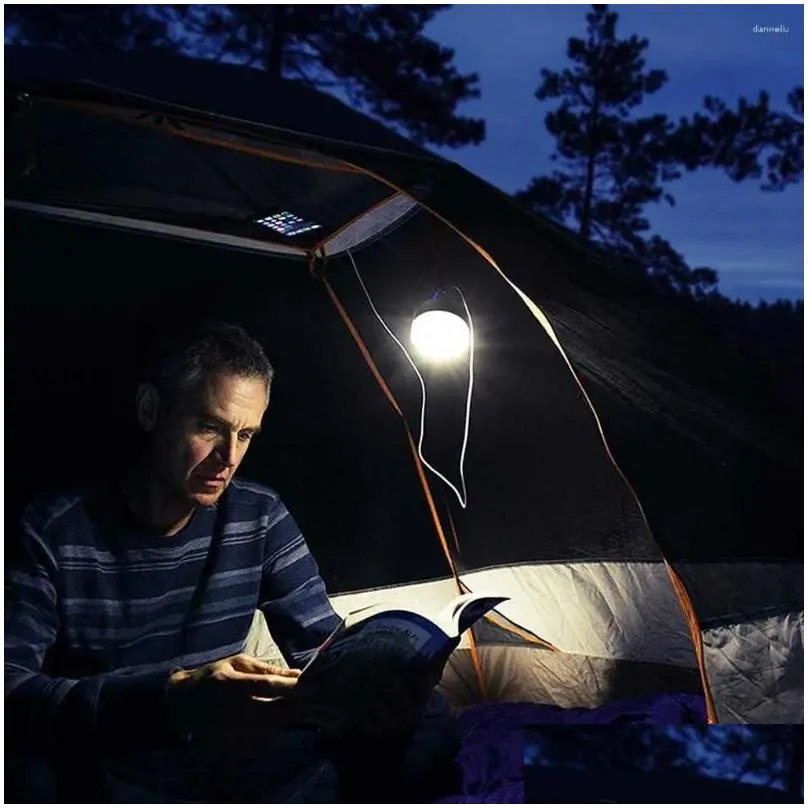 Portable Lanterns Solar Tent Lamp Camping Rechargeable Lantern Adjustable Light Power Bank