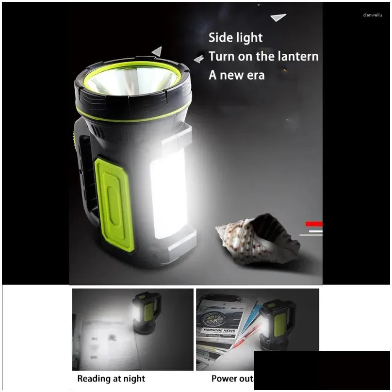 Portable Lanterns Handheld Light LED Searchlight Super Bright Working For Camping Outdoor Emergency Lamp USB Charging Torch Lantern