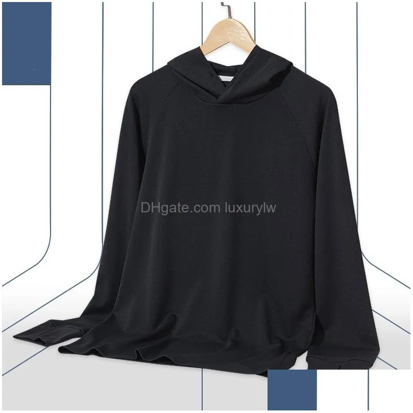 Yoga Outfit Lu-1090 Spring And Autumn New Mens Hoodies Running Sports Fitness Breathable Casual Long-Sleeved Plover Drop Delivery Outd Dhpyj