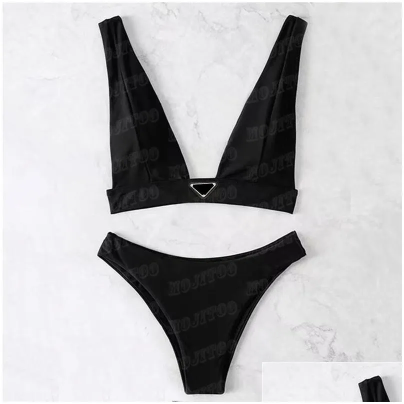 Metal Badge Swimsuits Women Designer Bodysuits Bikini Sexy Backless One Piece Swimwear Summer Holiday Beach Wear