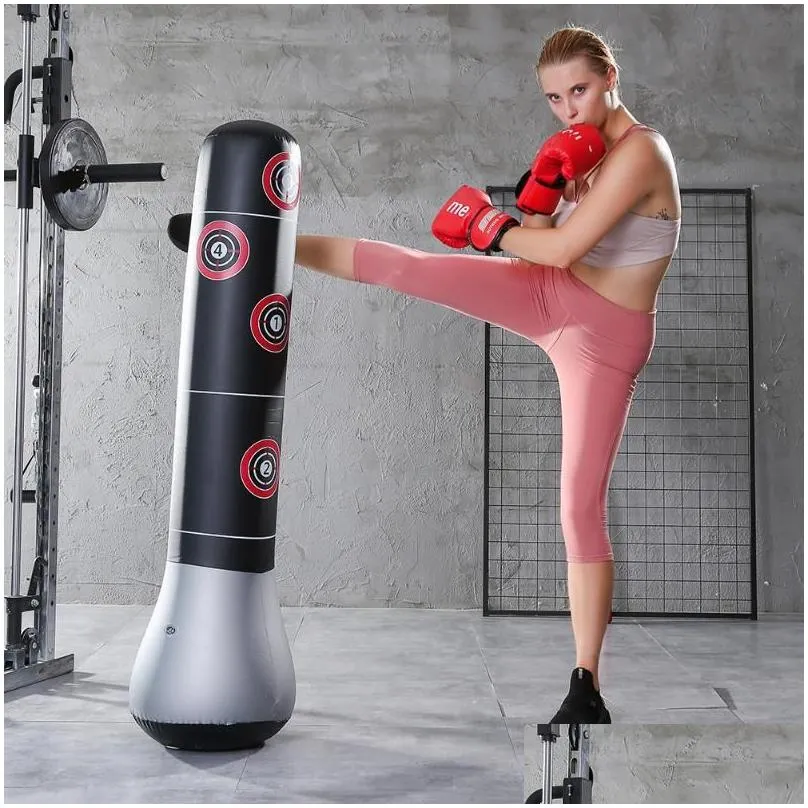 Boxing Punching Bag Boxing Muay Thai Inflatable Tumbler Decompression Punching Sandbag for Kid Adult Force Core Training Tool1