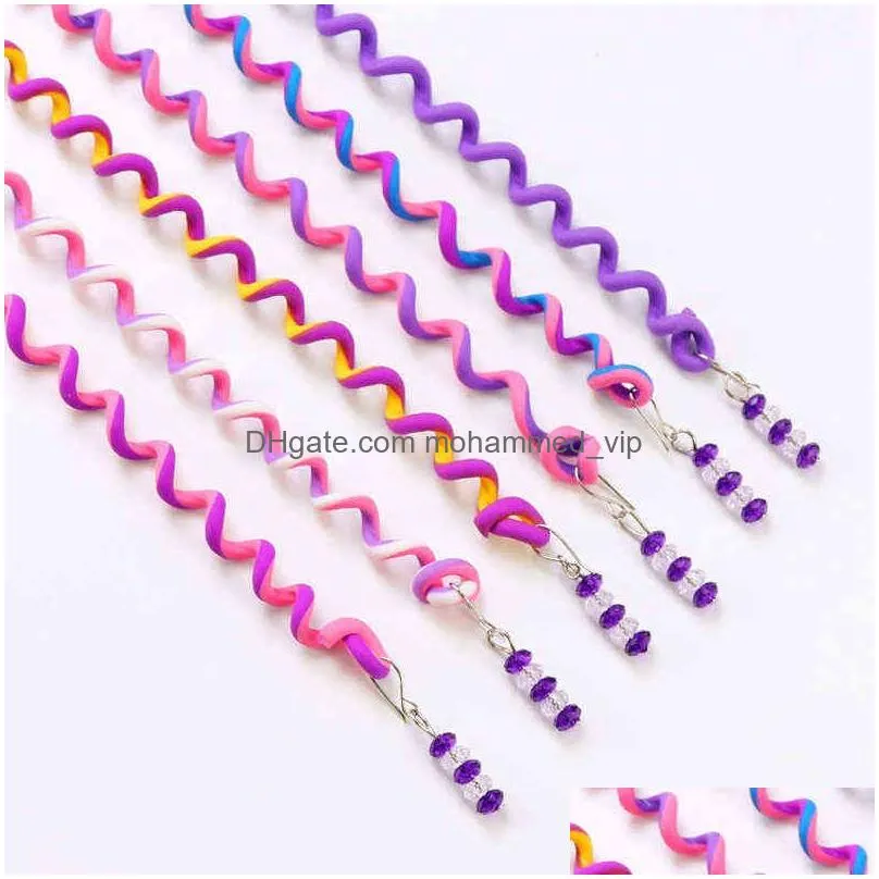 pack of 6 color braided ring curly tray tools twist braids little girls hair accessories headdress aa220323