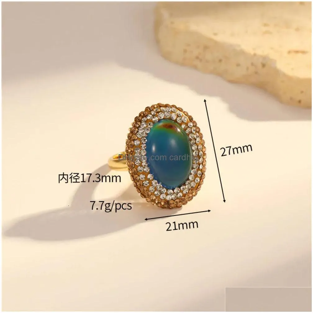 Wedding Rings Jewelry Vintage With Light Luxury Design And Exaggerated High-End Feel. Open End Ring Drop Delivery Dhael