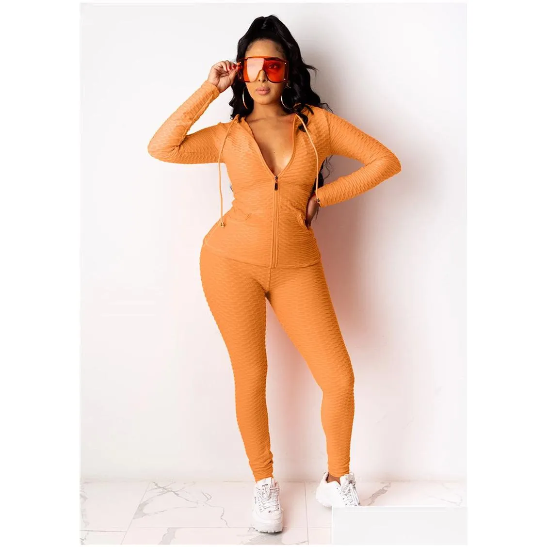 Women`s Two Piece Pants Women S-2XL outfits 2 piece set designer plain jacket pants fall winter casual clothing yoga cardigan leggings tracksuit