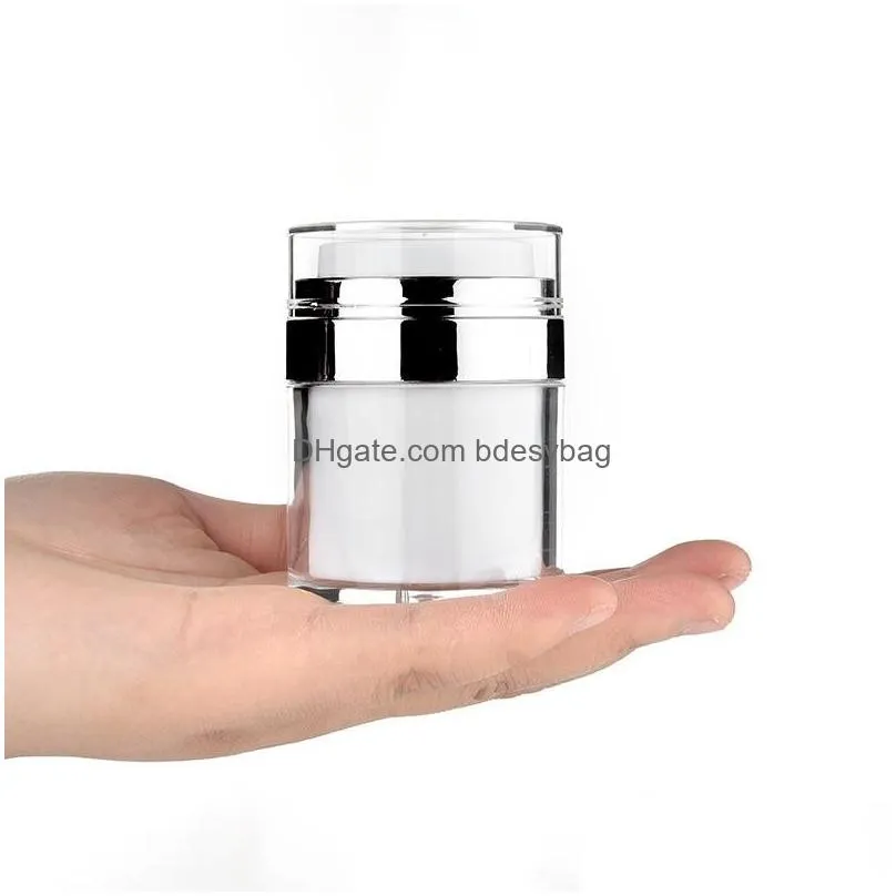 Packing Bottles Wholesale 15G 30G 50G Cosmetic Jar Empty Acrylic Cans Vacuum Bottle Airless Refillable Container Lotion Pump Drop Deli Dhhj4
