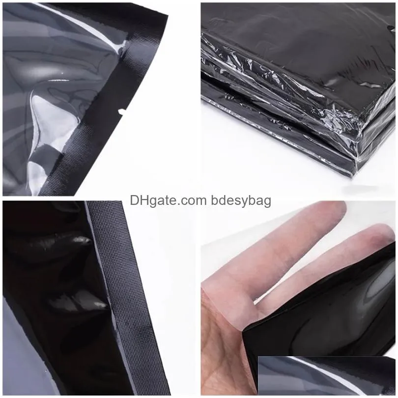 Vacuum Sealer Bags Black Transparent Food Packaging Sealed Plastic Nylon Compression Clear For Dried Drop Delivery Home Garden Houseke Dhgtk