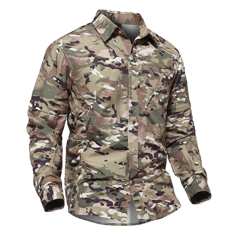 Outdoor Hunting Tactical Shooting Shirt Battle Dress Uniform Camo BDU Army Combat Clothing Quick Dry Camouflage Shirt NO05-109