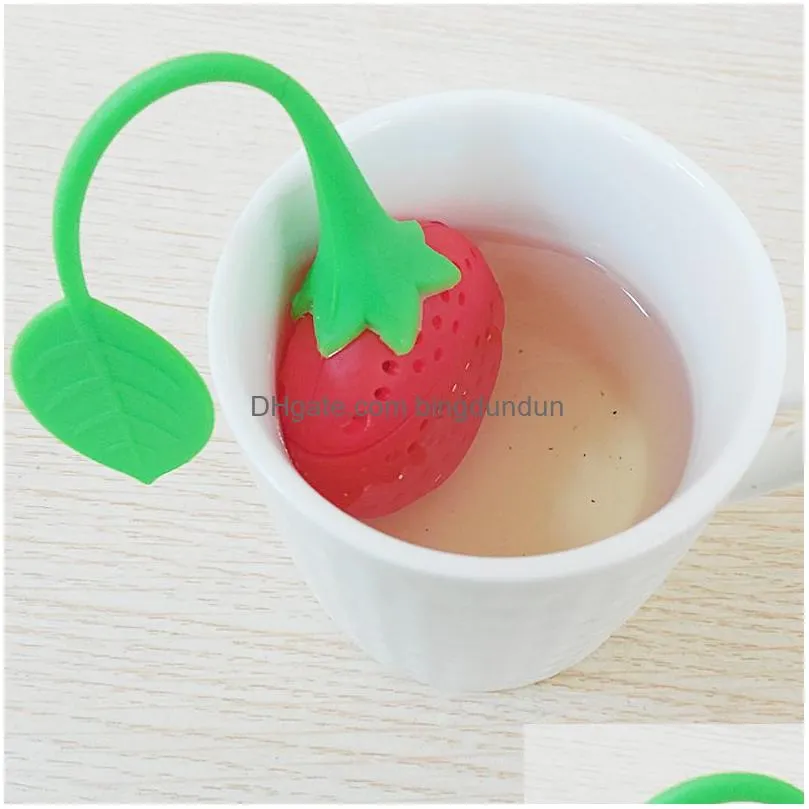 silicone tea strainers lovely strawberry shape teas infuser home coffee vanilla spice filter diffuser