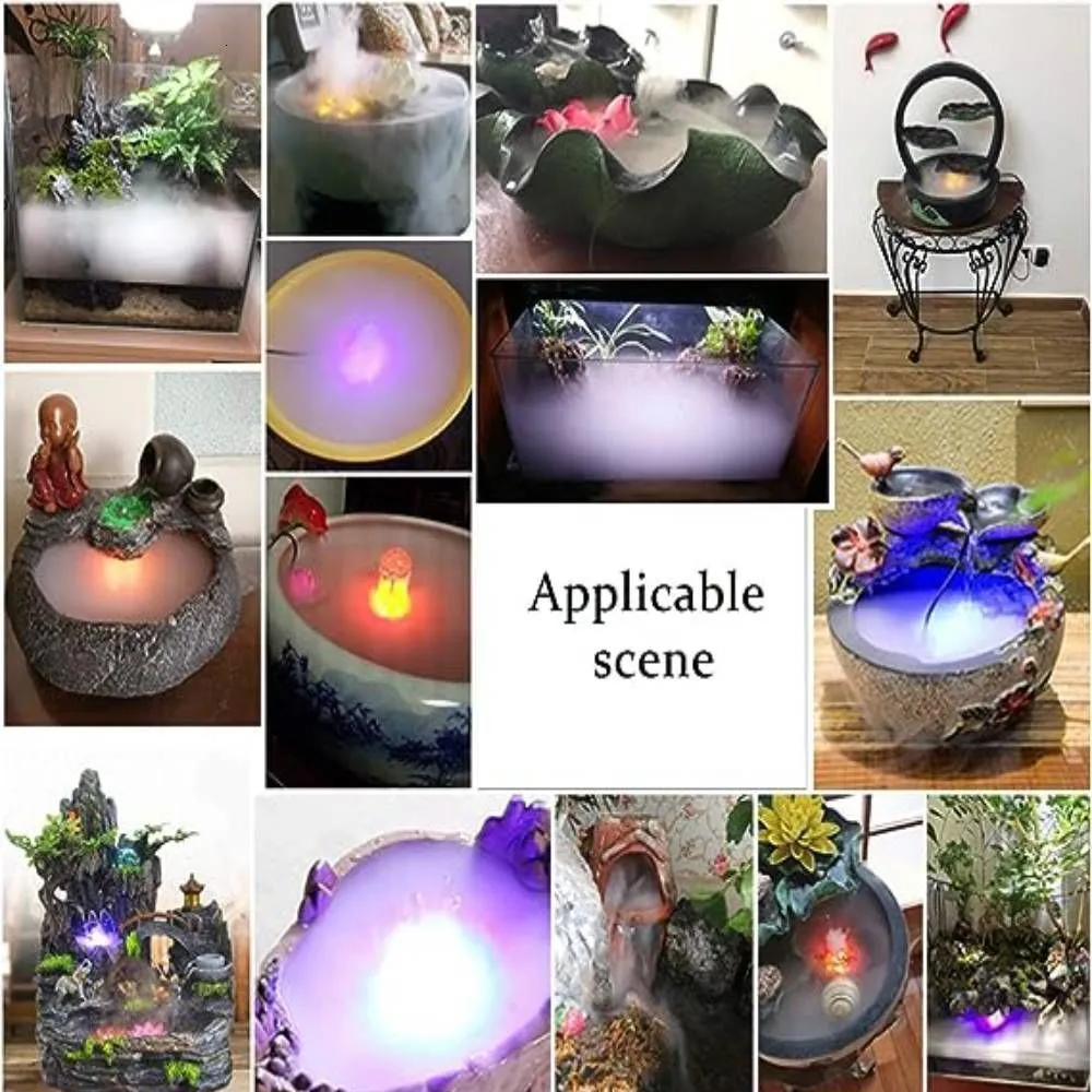 Other Event Party Supplies 24pcs Ultrasonic Mist Maker Fogger Halloween Decor Ornament Water Fountain Pond Fog Atomizer Air Humidifier with USB Adapter