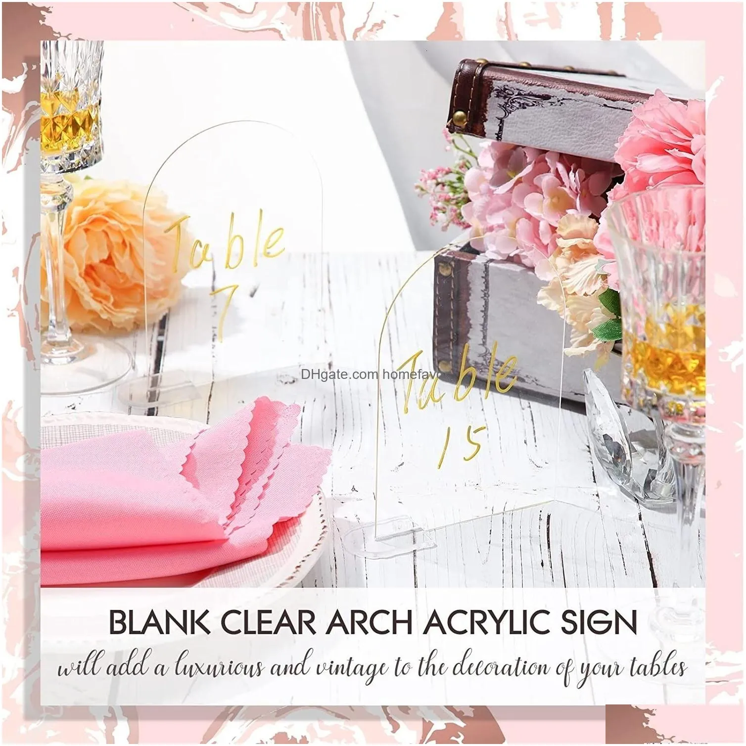 other event party supplies clear arch acrylic sign with stand blank arched acrylic sheet with base for wedding table number card menu sign bar list sign