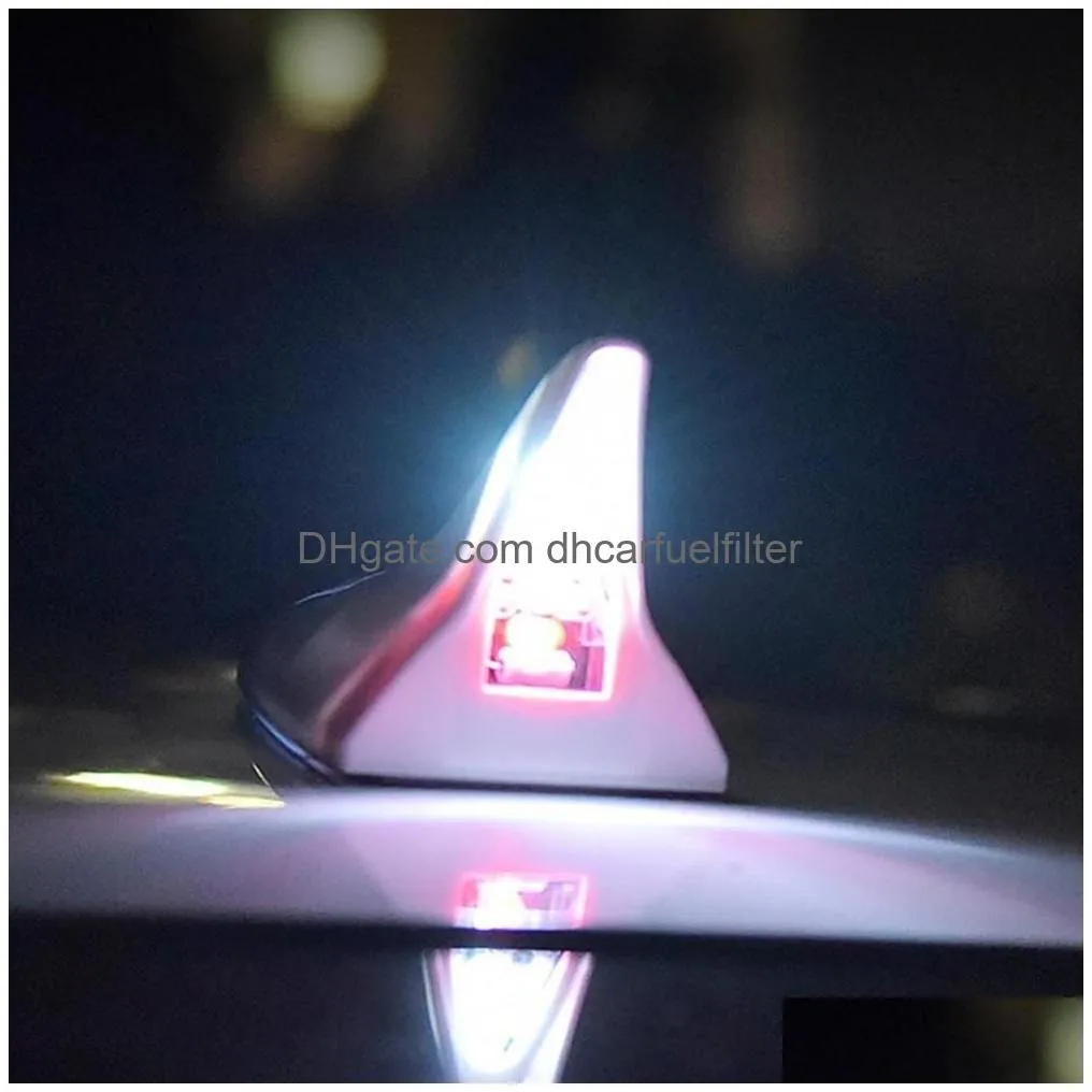  car anti tailgating lights solar shark fin antenna roof lights decorative lights tailgate modification lights led flashing lights