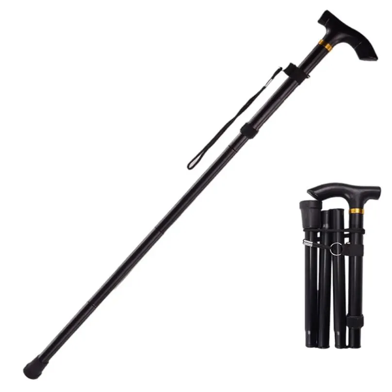 Trekking Poles Walking Collapsible Height Adjustment Ultralight Metal Stick For Hiking Mountaining Old Man Assistance