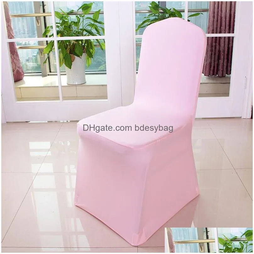 Chair Covers White Ers Polyester Spandex Er Stretch Slipers For Wedding Party Dining Banquet Flat-Front Seat Drop Delivery Home Garden Dhphm