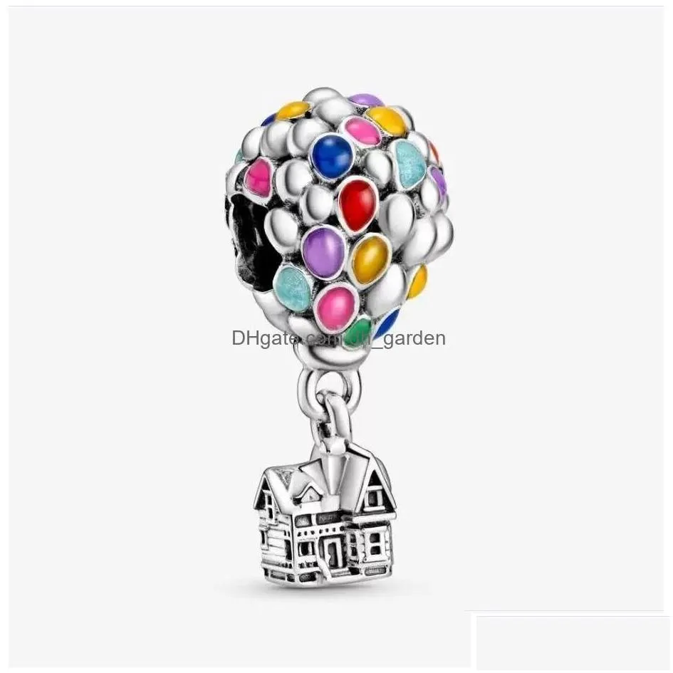 Charms 100 925 Sterling Sier Rainbow Charm Balloon Pendant Fit Original Bangle Bracelet Women Fine Jewelry Accessories Making Gift D