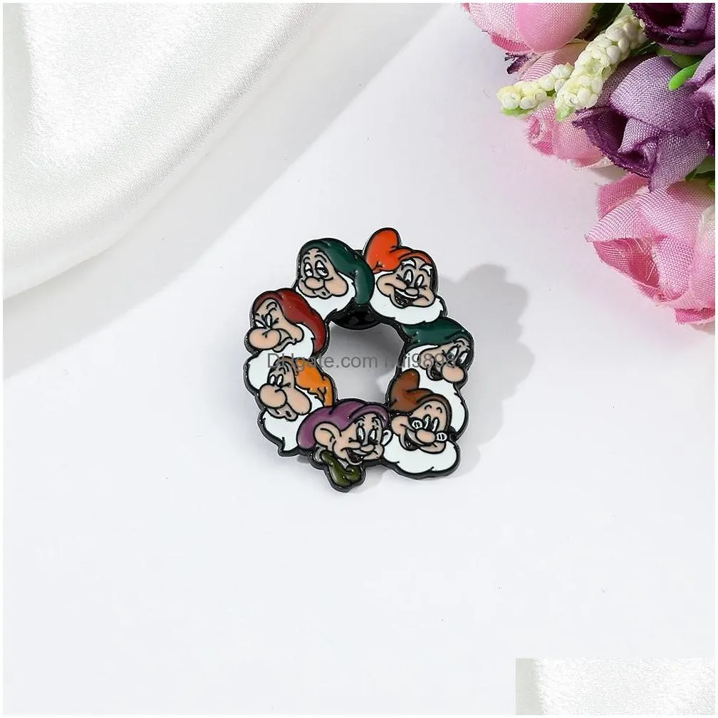 seven little man brooch cute anime movies games hard enamel pins collect metal cartoon brooch backpack hat bag collar lapel badges