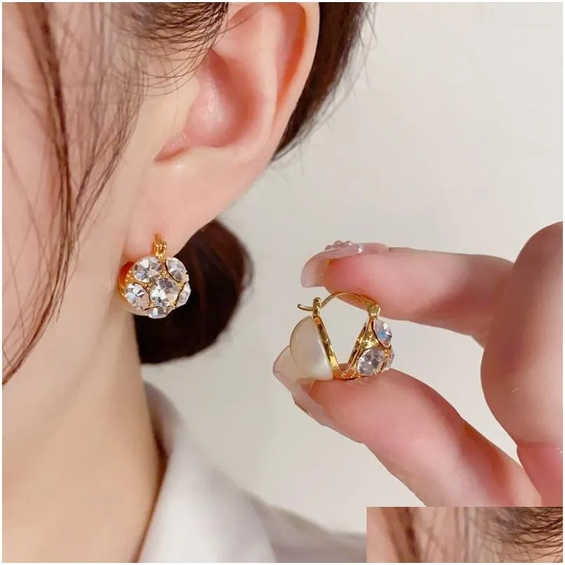 2024 Stud Earrings Fashion Cube Zircon Pendant Earring Ball Two-sided Design Wedding Party Womens Jewelry Earrings for women  Cube