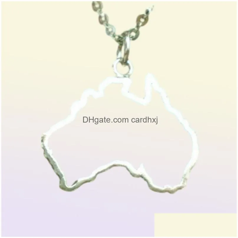 Pendant Necklaces 5Pcs Outline Lia Map Necklace - Sydney Melbourne Perth Brisbane Tasmania Geek City Geographic Jewelry9506834 Drop De Dhjyx