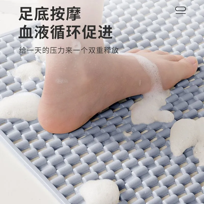 Bath Mats Bathroom Anti Slip Bath Mat Anti Fall Floor Mat Bathroom Toilet Mat Shower Bathroom Foot Mat Safety Hollow Waterproof Feet Mat