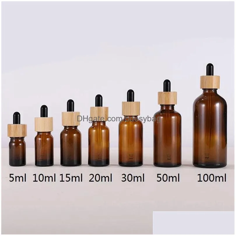 Packing Bottles Wholesale Empty Skin Care Dropper For Cosmetics Essential Oil Toner Bottle Amber Clear Glass Packaging Drop Delivery O Dhe5I