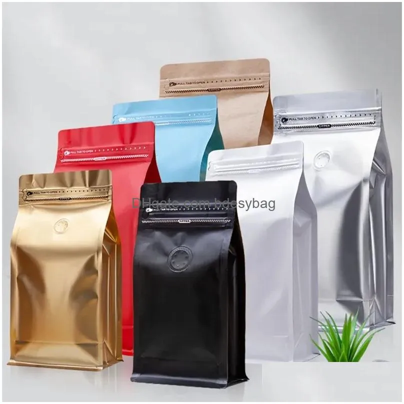 Packing Bags Wholesale Coffee With Vaed Zip Sealing Stand Up Bag Resealable Colorf Thicken Home Fooding Packaging Storage Drop Deliver Dhood