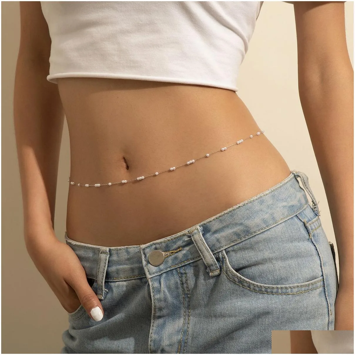 Belly Chains Boho Mtilayer Chain Womens Simple Y Crystal Beads Body Bikini Beach Waist Summer Jewelry Gift Drop Delivery Otbvy