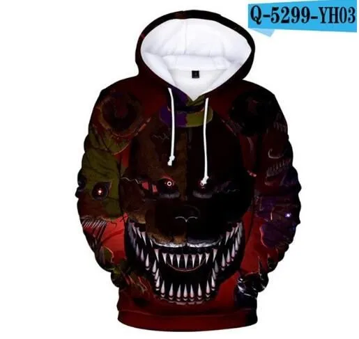 Autumn 3D Print Five Nights At Freddys Sweatshirt For Boys Girl Hoodies FNAF Baby Costume For Teen Sport Long Sleeve Tshirts3190270