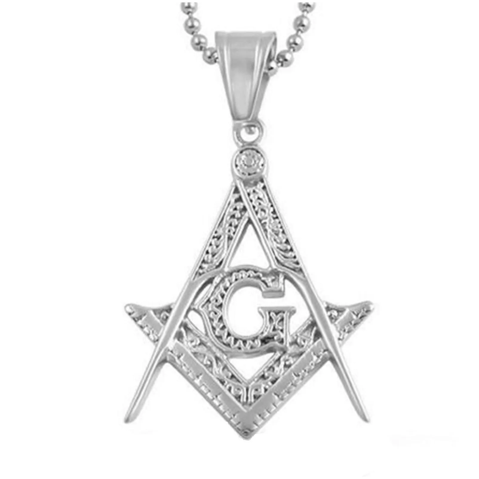 Pendant Necklaces 316 Stainless Steel Mason Signet Masonic Necklace Pendants Ag Emblem Charm Jewelry For Men Drop Delivery Dha4O