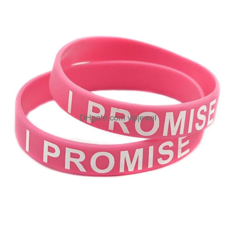 1pc i promise silicone wristband printed logo perfect to use in any benefits gift for sport adult size