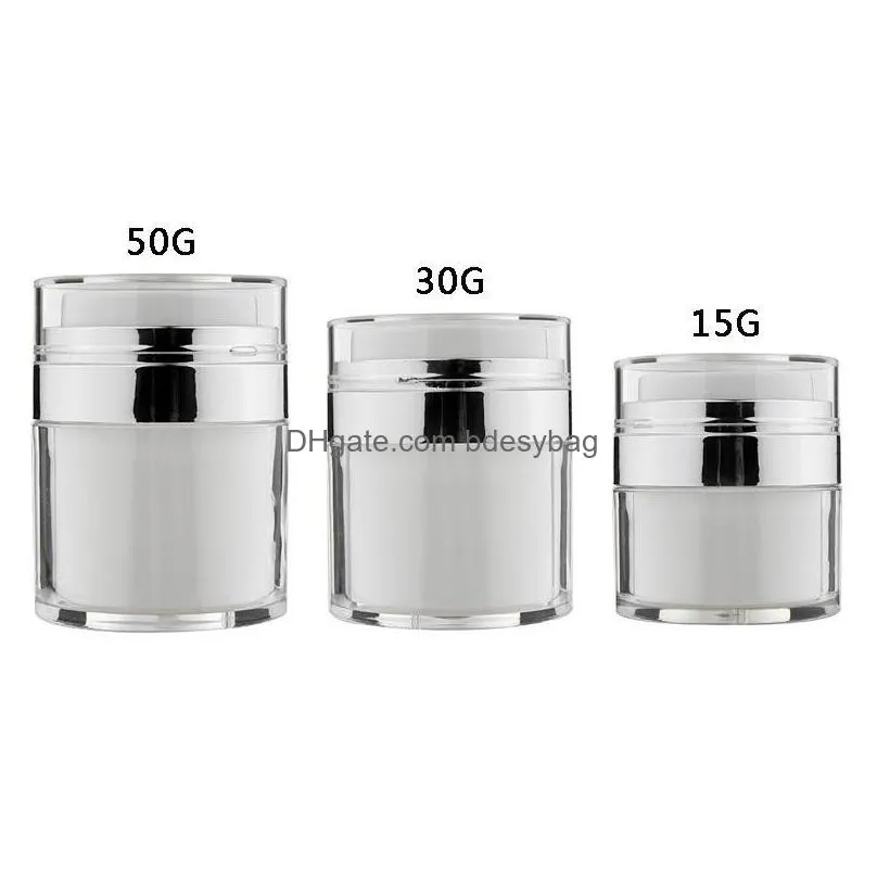 Packing Bottles Wholesale 15G 30G 50G Cosmetic Jar Empty Acrylic Cans Vacuum Bottle Airless Refillable Container Lotion Pump Drop Deli Dhhj4