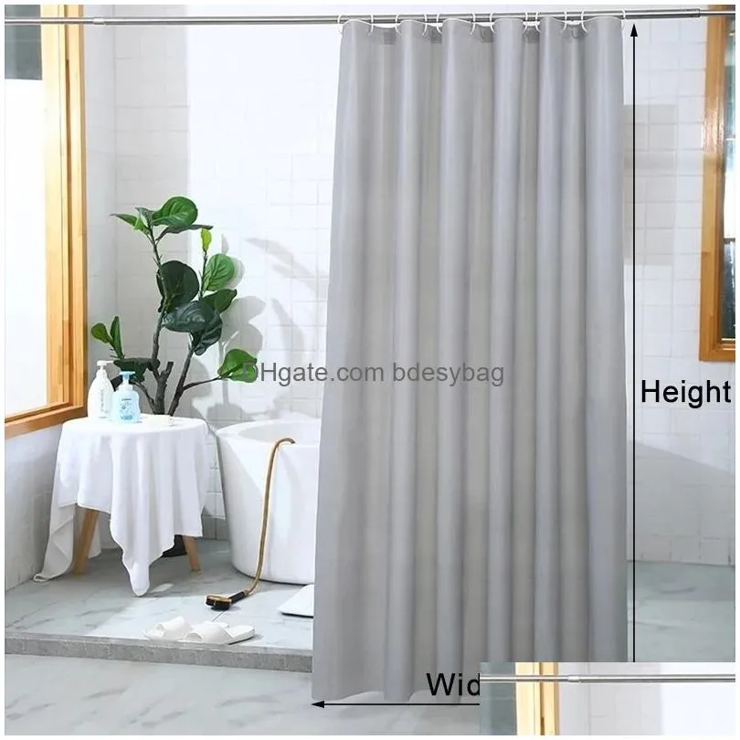 Shower Curtains Water Resistant Peva Curtain Liner Bath Modern Pattern Bathroom Drop Delivery Home Garden Accessories Dh0Hi