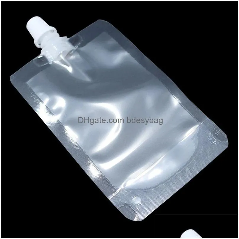 Packing Bags Wholesale Drink Pouches Stand-Up Packaging Bag Sealing Storage Disposable Milk Stand Up With Nozzle For Beverage 50-500Ml Dhxha