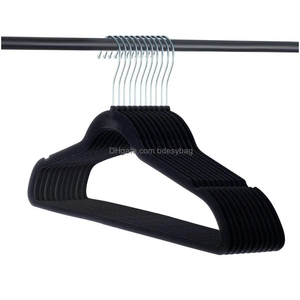 Hangers & Racks Hanger Clothing Store Coat Veet Clothes Hooks For Adt/Child Dress Rack Tra Slim Space Saving Drop Delivery Home Garden Dhszf