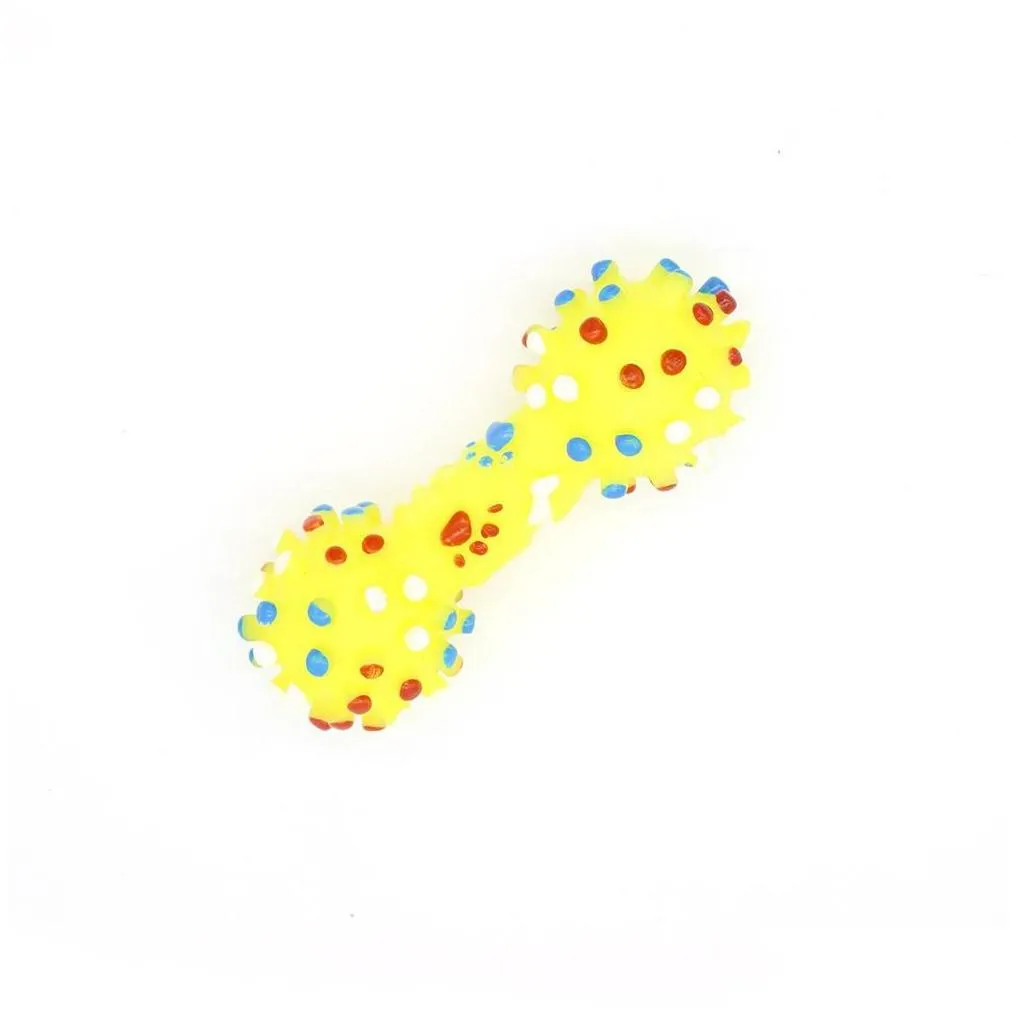 Dog Toys Chews Dog Toys Colorf Dotted Dumbbell Shaped Squeeze Squeaky Faux Bone Pet Chew For Dogs Xb1 Home Garden Pet Supplies Dog S