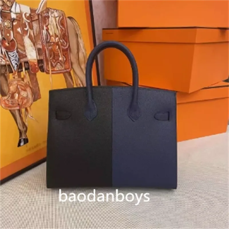 Fashion trend bag high-end bag Tote bags for men and womens bag 40cm Gold button orange