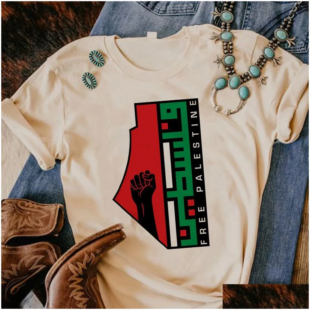 Women`S T-Shirt Womens Tshirt Palestine Designer Graphic Tshirts Female Comic 2000S Clothes 230510 Drop Delivery Apparel Clothing Tops Dhruk