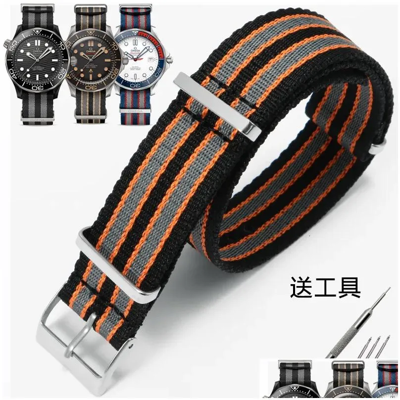 Watch Bands Nylon Canvas Strap 20Mm For Nato Band 304 Stainless Steel Buckle Men Replacement Bracelet Accessories 240116 Drop Deliver Dhvar