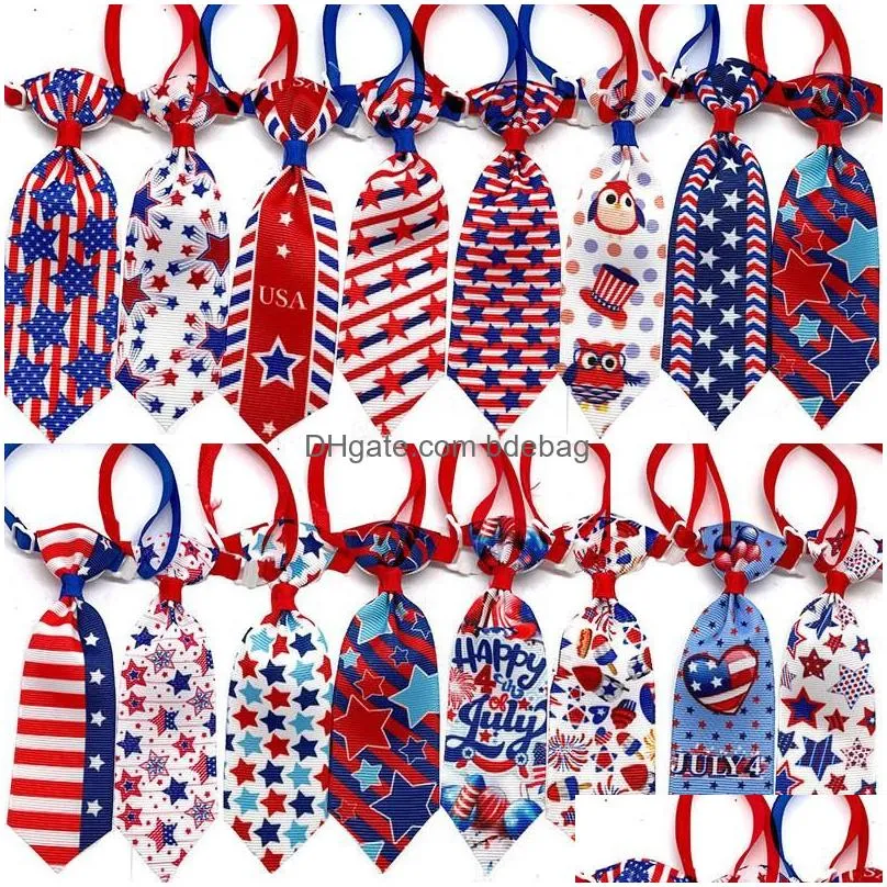 jackets 50pcs 4th of july independence days dog cat bowties pet collars puppy small dog bows pet tie grooming accessories supplie