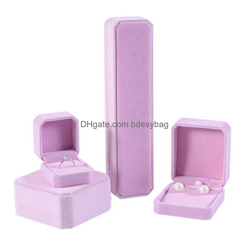 Jewelry Boxes 4Pcs Set Square Box Wedding Jewellery Earring Ring Necklace Bracelet Holder Protable Storage Cases Gift Packin Dhgarden Dh7Oc